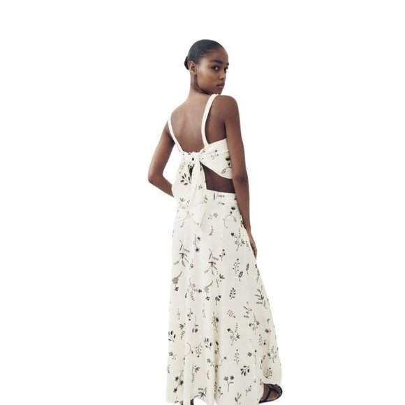 ZARA EMBROIDERED LINEN BLEND SKIRT ECRU SIZE XXL | 2731/093 - Picture 3 of 9